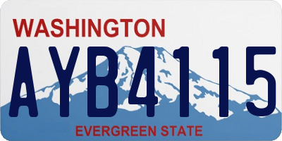 WA license plate AYB4115
