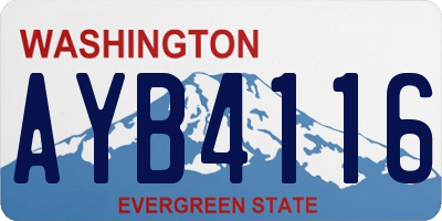 WA license plate AYB4116
