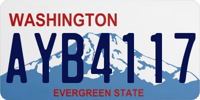 WA license plate AYB4117