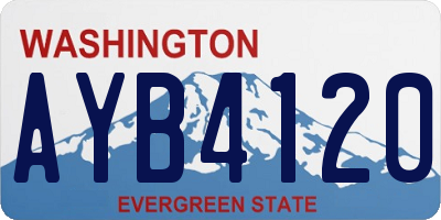 WA license plate AYB4120