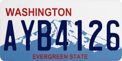 WA license plate AYB4126