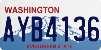 WA license plate AYB4136
