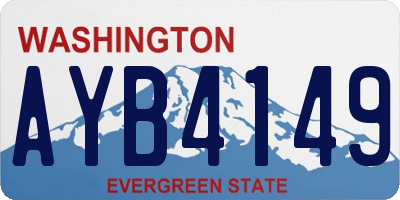 WA license plate AYB4149