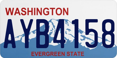WA license plate AYB4158