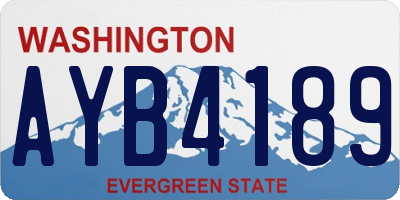 WA license plate AYB4189