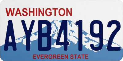 WA license plate AYB4192