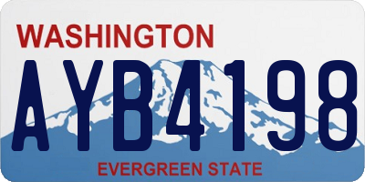 WA license plate AYB4198