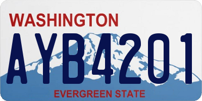 WA license plate AYB4201