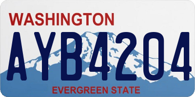 WA license plate AYB4204