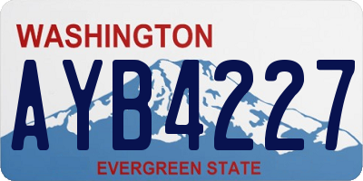WA license plate AYB4227