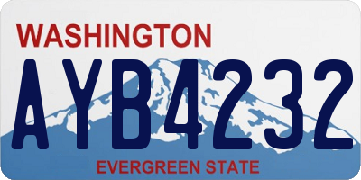 WA license plate AYB4232
