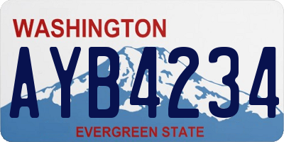 WA license plate AYB4234
