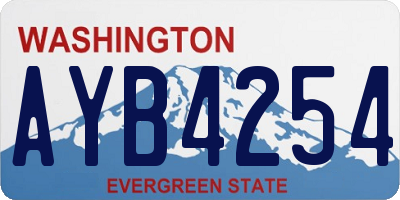 WA license plate AYB4254