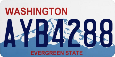 WA license plate AYB4288
