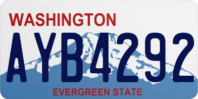 WA license plate AYB4292