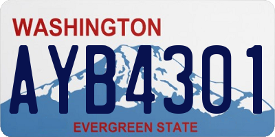 WA license plate AYB4301