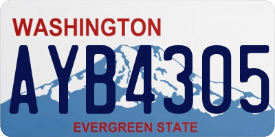 WA license plate AYB4305