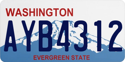 WA license plate AYB4312