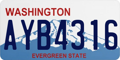 WA license plate AYB4316