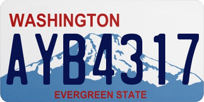 WA license plate AYB4317