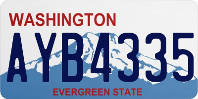 WA license plate AYB4335