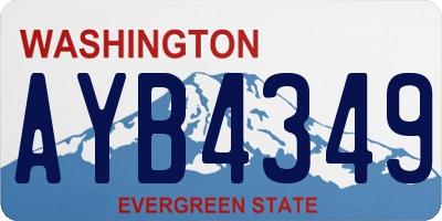WA license plate AYB4349