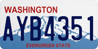 WA license plate AYB4351