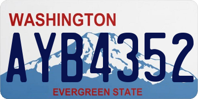 WA license plate AYB4352
