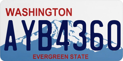 WA license plate AYB4360