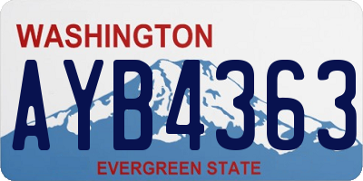 WA license plate AYB4363