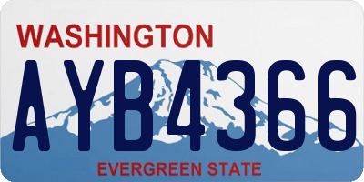 WA license plate AYB4366