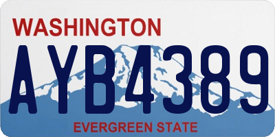 WA license plate AYB4389