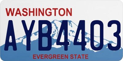 WA license plate AYB4403
