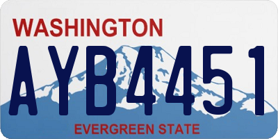WA license plate AYB4451