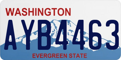 WA license plate AYB4463