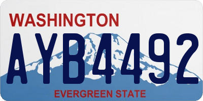 WA license plate AYB4492