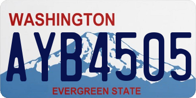 WA license plate AYB4505