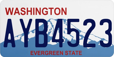 WA license plate AYB4523