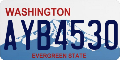 WA license plate AYB4530