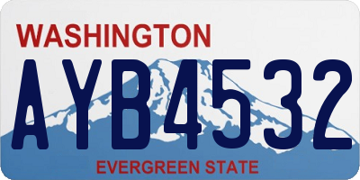 WA license plate AYB4532