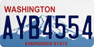 WA license plate AYB4554