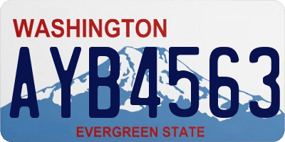 WA license plate AYB4563