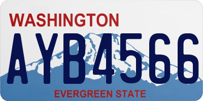 WA license plate AYB4566