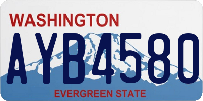 WA license plate AYB4580