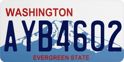 WA license plate AYB4602