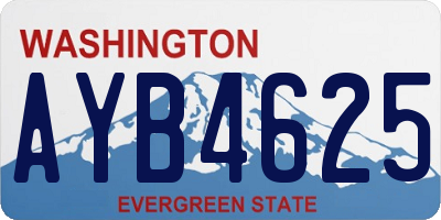 WA license plate AYB4625