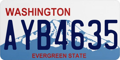 WA license plate AYB4635