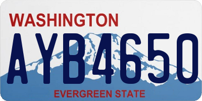 WA license plate AYB4650