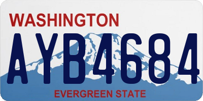 WA license plate AYB4684