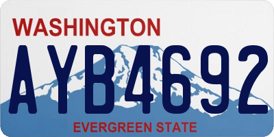 WA license plate AYB4692